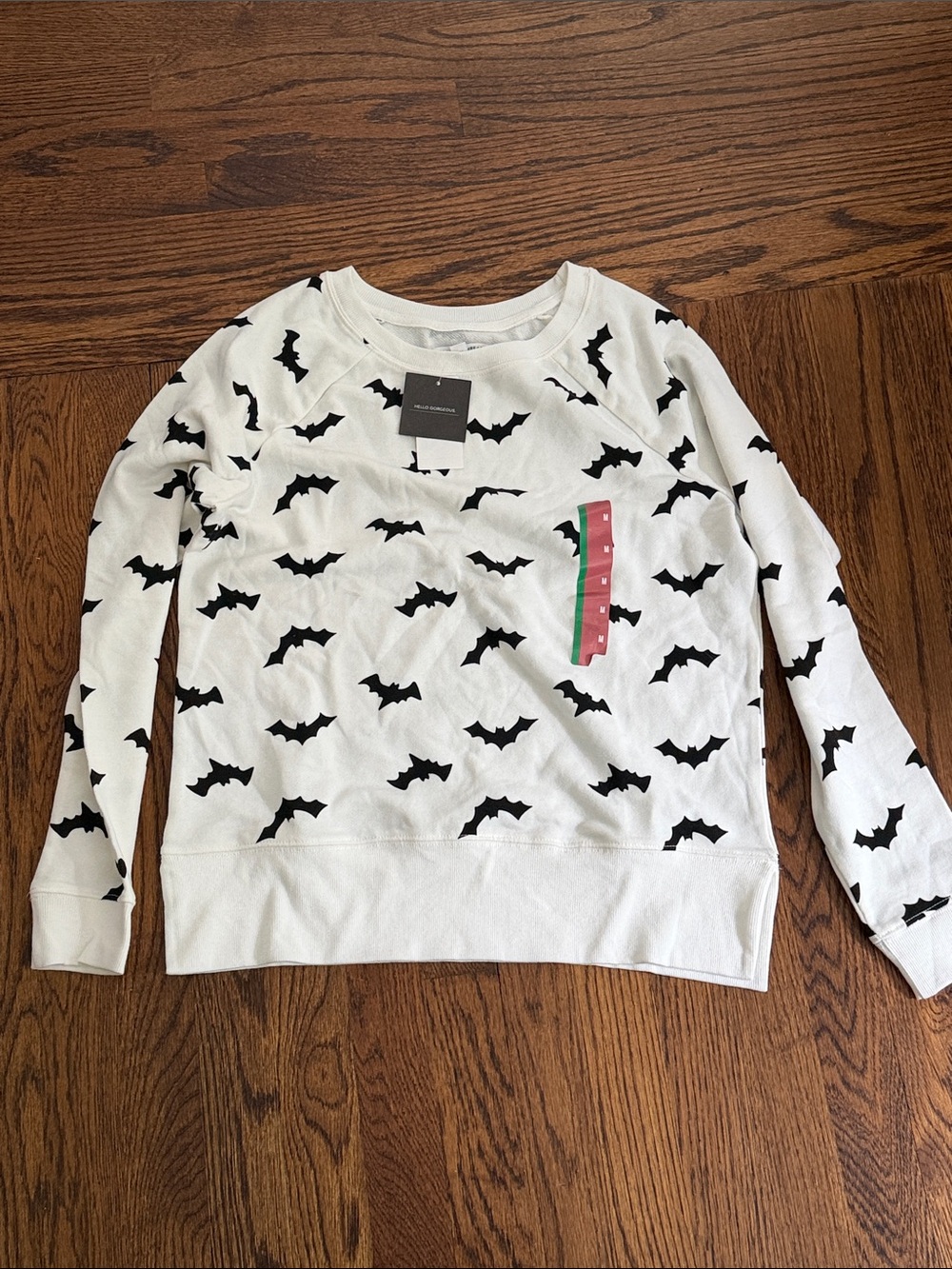White Bat-Print Sweatshirt